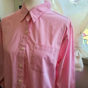 L.L. Bean Pink and White Gingham Shirt